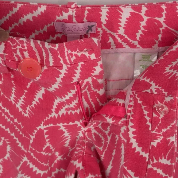 Lilly Pulitzer Cotton Blend Pink Zebra Print Barbie Capri Pants Womens Size 2 - Picture 4 of 13